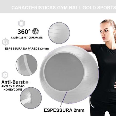 Imagem de Bola Suiça Pilates Yoga Advance 55cm Com Bomba de Encher Gold Sports