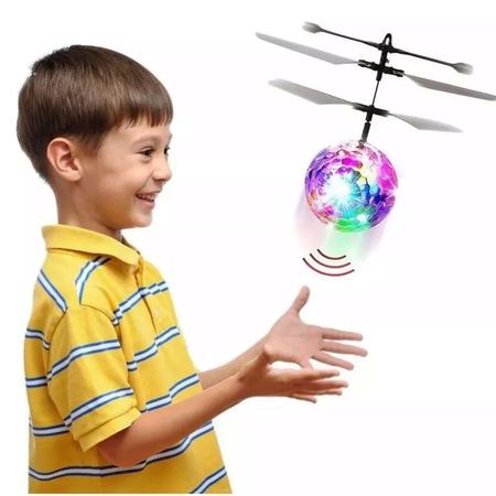 Imagem de Bola Voadora Com Luz Led Brinquedo Sensor A Mão Colorido
