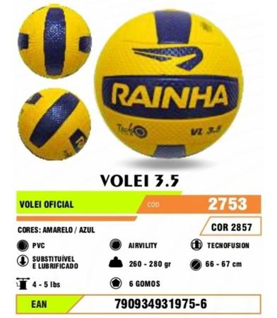 Imagem de Bola Vôlei 3.5 Amarelo E Azul Quadra Praia Profissional