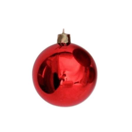 Bola de Natal Lisa Vermelha 8 Peças 6cm Enfeite para Arvore