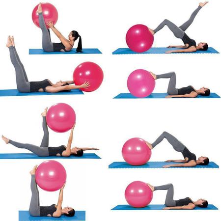 Imagem de Bola Yoga Pilates Fitness Suíça 60 cm com Bomba CBR01070