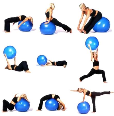 Imagem de Bola Yoga Suiça Pilates Abdominal Gym Ball 55Cm