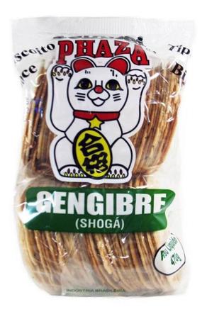 Bolacha Japonesa Sembei Phaza Gengibre 470gr Imagem de Bolacha Japonesa Sembei Phaza Gengibre 470gr