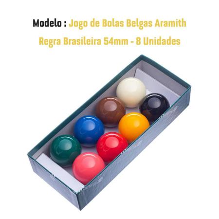 Jogo De Bolas De Bilhar Sinuca Regra Brasileira 54mm 8 Bolas