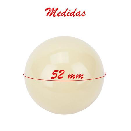 Bolas de Sinuca Bilhar Branca 52mm Bolão 1 Unidade