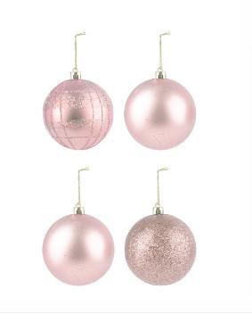 BOLAS NATAL ROSA 8CM 6UN - tb4471