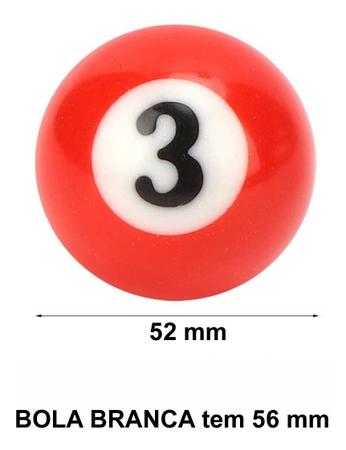 Jogo Bola Pequena 52mm Numerada Sinuca Bilhar Snooker