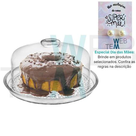 Imagem de Boleira de Vidro com Tampa Petit Poa Vitazza Prato 28cm para Bolo, Doce, Sobremesa, Decoração, Organização, Mesa Posta Elegante e Sustentável