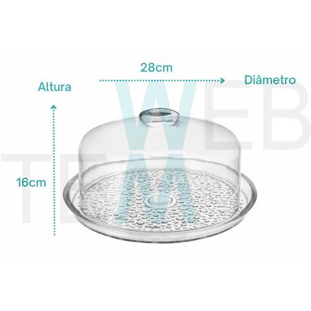 Imagem de Boleira de Vidro com Tampa Petit Poa Vitazza Prato 28cm para Bolo, Doce, Sobremesa, Decoração, Organização, Mesa Posta Elegante e Sustentável