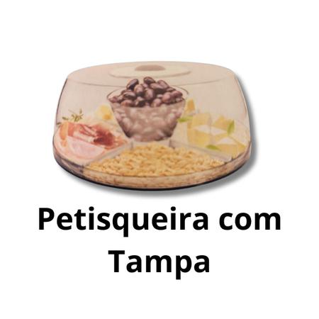 Imagem de Boleira Petisqueira Saladeira Com Tampa Acrílico 5 Em 1 Com Pé Prato Redondo