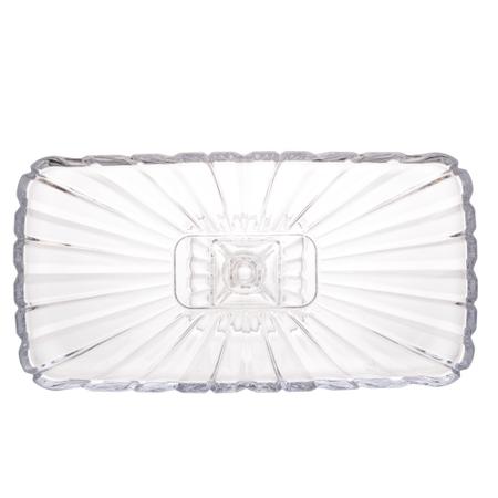 Imagem de Boleira prato para bolo de cristal retangular 36,5 cm grande