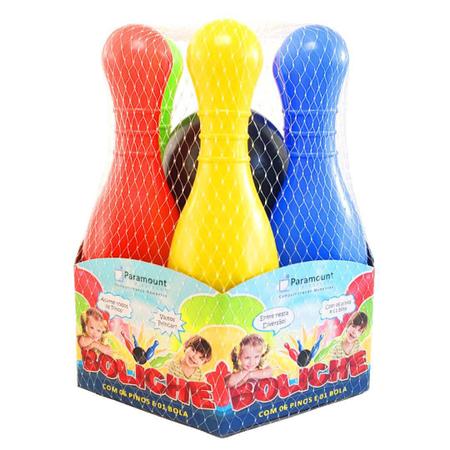 Mini Jogo De Boliche Com 10 Pinos 9,5Cm Brinquedo Infantil - Feira