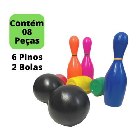 Jogo Mega Boliche Infantil no Suporte Com 10 Pinos e 2 Bolas - Toyer