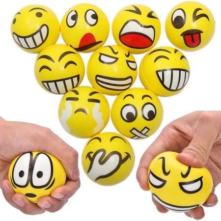 Imagem de Bolinha Espuma Fidget Toy Relaxante Emojis Anti Estresse Ansiedade Fisioterapia