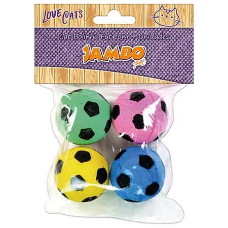 Bolinha Futebol Com 4 Unidades Colorido - JAMBO Imagem de Bolinha Futebol Com 4 Unidades Colorido