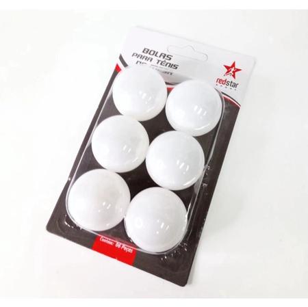 Imagem de Bolinha ping pong tenis mesa kit 6 bolas cartela branca 4cm
