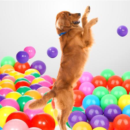 Imagem de Bolinhas para Cachorro Kit 100 Uni Brinquedo Pet Divertido