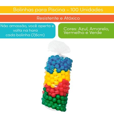 Imagem de Bolinhas para Piscina Coloridas Macias e Resistente 100 Un