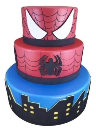 bolo para festa tema homem aranha - 100salgados - salgados para festas