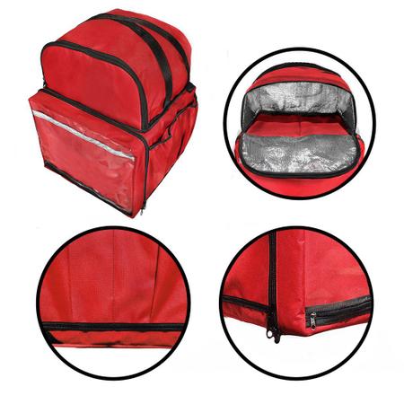 Imagem de Bolsa Bag Mochila Motoboy BIG Bolsão com Isopor 45L Vermelha 