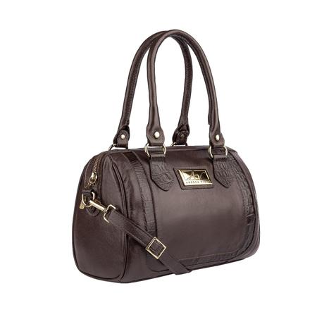 Bolsa baú de couro Chessy café Feminino - Andrea Vinci - Bolsas