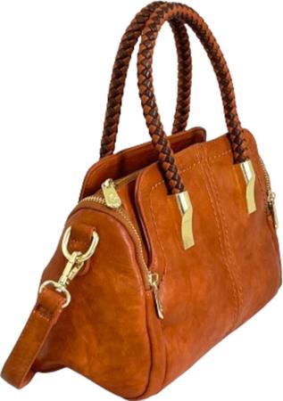 Imagem de bolsa baú média elegante com alça de mão dupla em couro pu