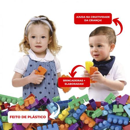 Brinquedo Infantil Blocos De Montar 180 Lego Grande + Bolsa