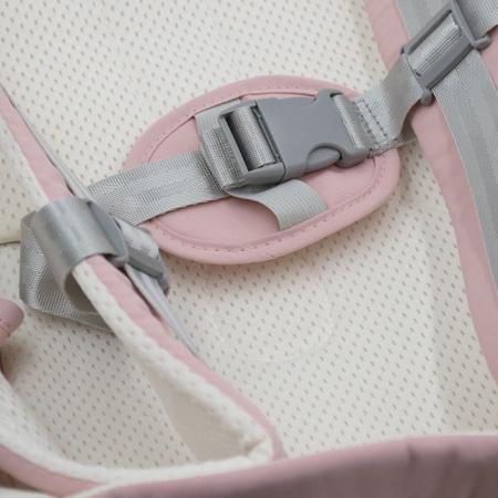 Imagem de Bolsa Canguru Ergonômico Luxo Bebê Suporta até 20kg C/ Apoio de Cabeça Rosa
