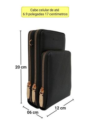 Imagem de Bolsa carteira feminina porta celular transversal tiracolo