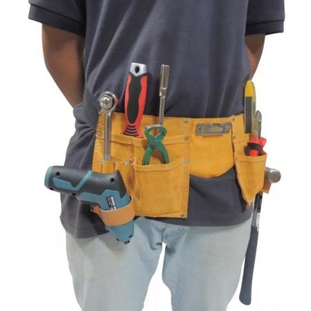 Imagem de bolsa cinto kit ferramentas eletricista couro 11 bolsos - STARFER