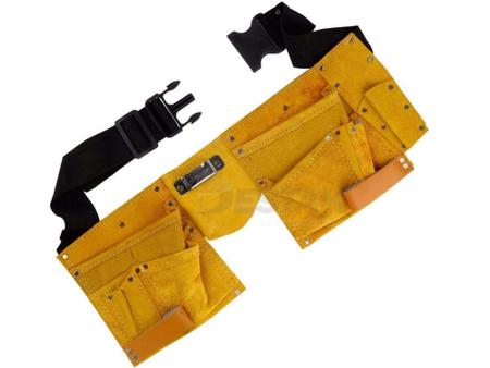 Imagem de Bolsa cinto kit ferramentas eletricista couro 11 bolsos - STARFER