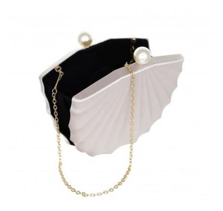 Imagem de Bolsa Clutch Feminina Concha Cetim Festa Chic Luxo