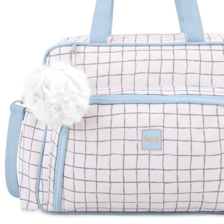 Mochila Maternidade Grid Azul Bebê - Hug Artigos para Bebês