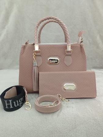Imagem de Bolsa de ombro e de mão feminina bolsa kit com 4 peças