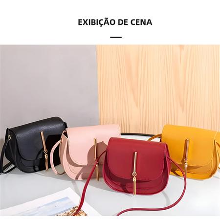 Imagem de Bolsa de Ombro Feminina Pequena - Borla Dourada Dupla Camada, Semi-círculo, Moda Casual