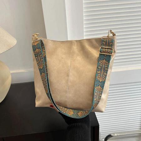 Imagem de Bolsa De Ombro Feminina Retrô De Grande Capacidade Em PU Bolsa Crossbody Elegante Para Deslocamento