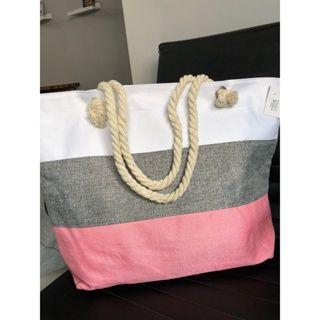 Imagem de Bolsa de Praia Feminina Linda Grande Listrada  Moda Praia Alça Dupla com Qualidade Premium Envio Imediato