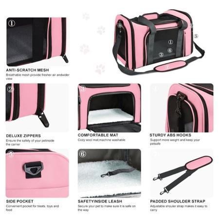 Imagem de Bolsa de Transporte para Pet Avião Luxo Rosa - Tudo em Caixa