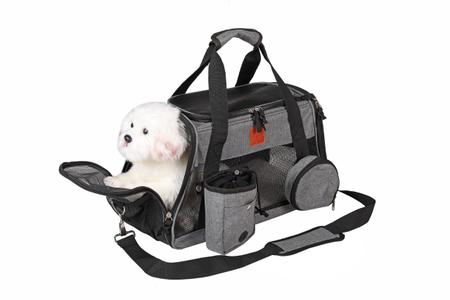 Imagem de Bolsa De Transporte Pet Avião Para Cães E Gatos Luxo Pet-5-preta