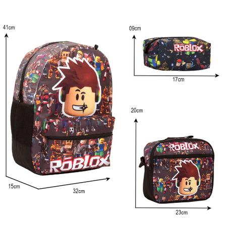 Mochila Masculina Infantil Roblox Costas Lancheira Estojo - Chic