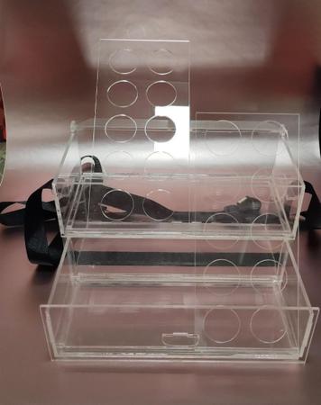 Imagem de Bolsa expositora porta doces brigadeiros em acrílico cristal (Até 20 UN)  22x13x11cm