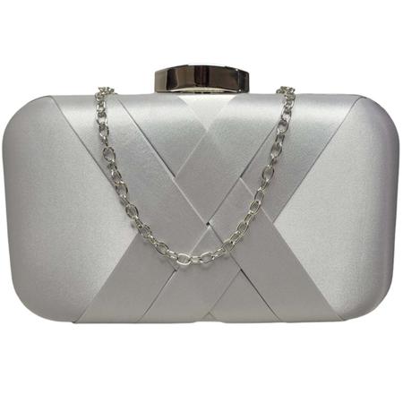 Imagem de Bolsa Feminina De Festa Clutch Cetim Detalhe Trançado