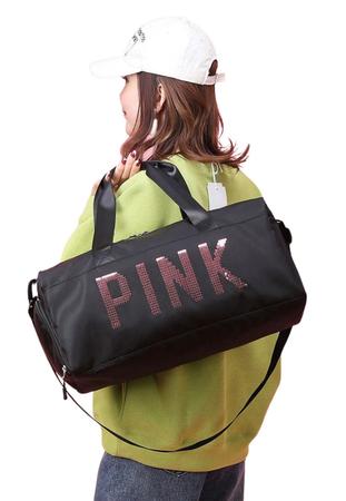 Imagem de Bolsa Feminina Mala Pink Academia Fitness Transversal Casual