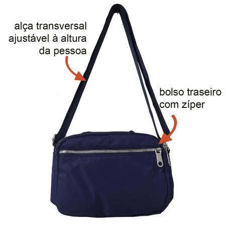 Imagem de Bolsa Feminina Tactel Transversal 6 compartimentos Y2531