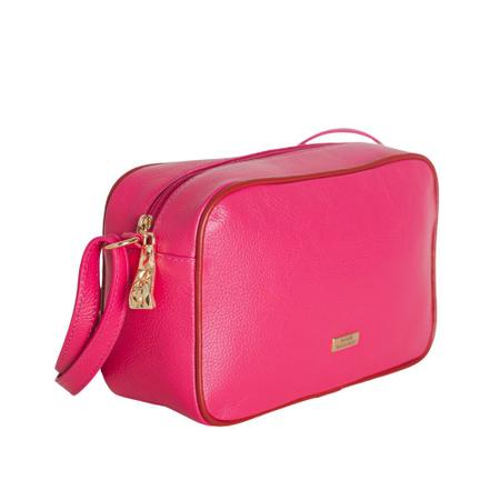 Bolsa Feminina Transversal Dayane Magalhaes Couro Pink - DAYANE MAGALHÃES Imagem de Bolsa Feminina Transversal Dayane Magalhaes Couro Pink