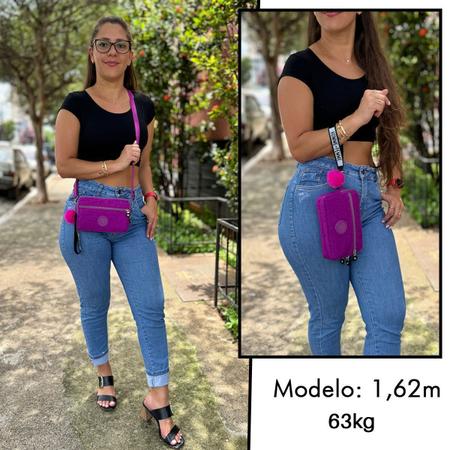 Imagem de Bolsa Feminina Transversal Ombro Mao Casual Carteira Porta Celular Pequena Roxo