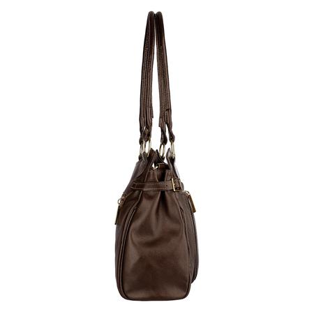 Bolsa baú de couro Chessy café Feminino - Andrea Vinci - Bolsas