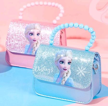 Imagem de Bolsa Infantil Mini Bang Princesa Disney Silicone Alça de Corrente De Mão Perólas Pequena Crianças Frozen Minnie Lol