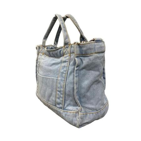 Imagem de Bolsa Jeans Feminina Saco Sacola Reforçada Moda Praia Urbano Style