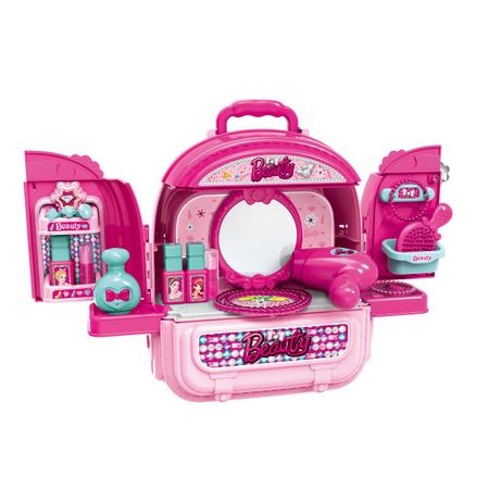 Bolsa Mochila de Maquiagem Infantil e Casinha Beauty Station Salão de  Beleza Replay Kids